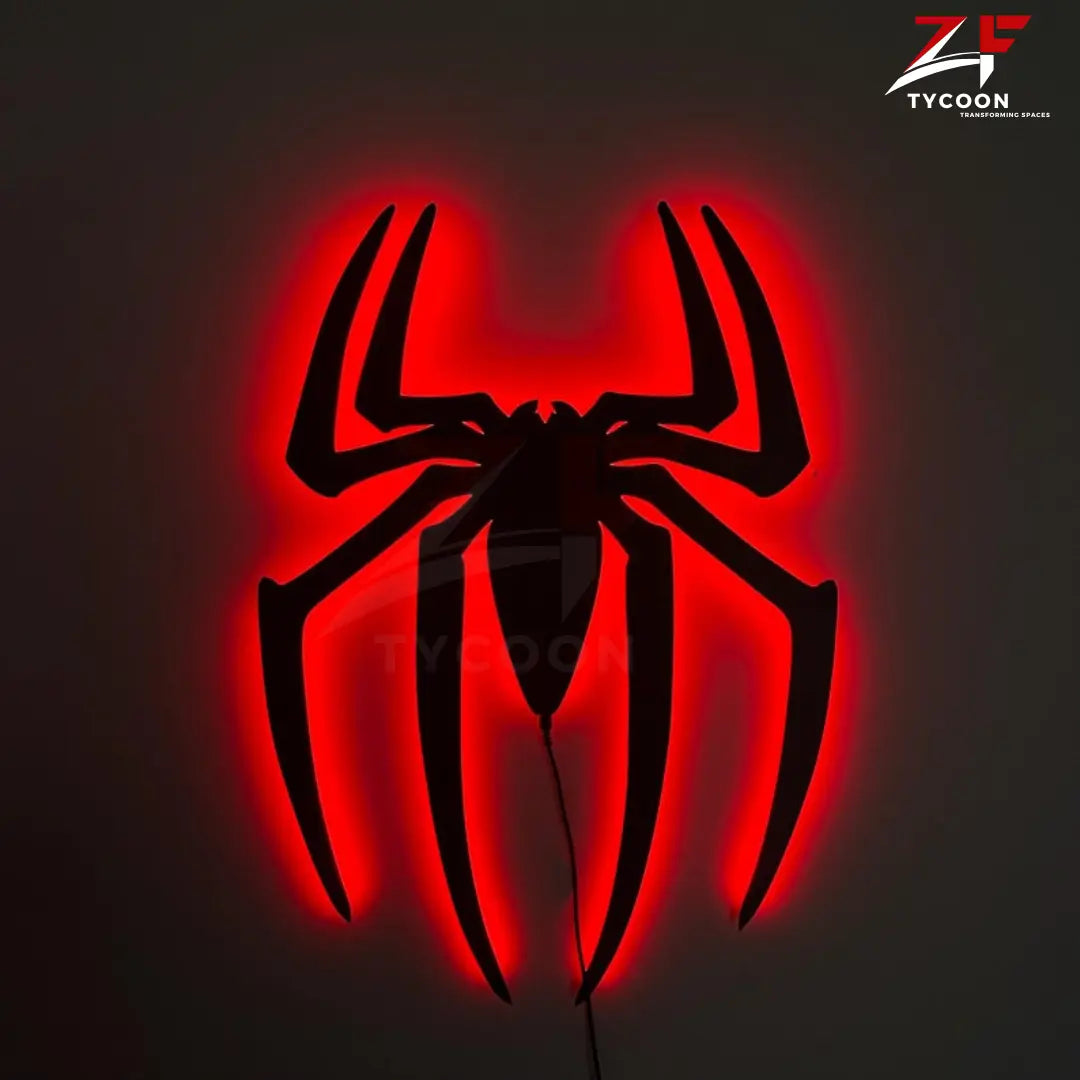 Black Spider Logo LED Light Up Wall Decoration