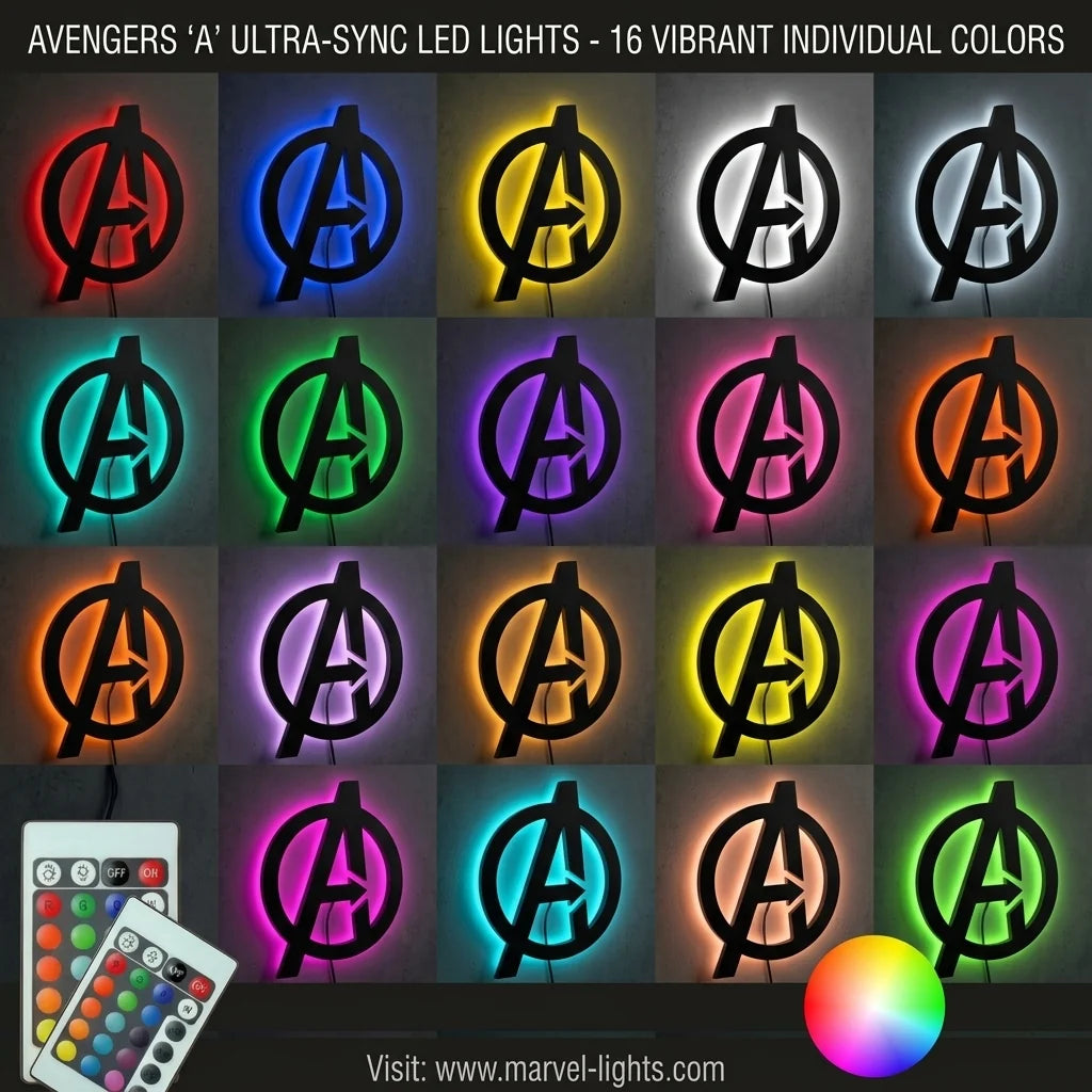 Black Spider Logo LED light up wall decoration by Evertrend featuring vibrant Avengers-themed design for wall decor.