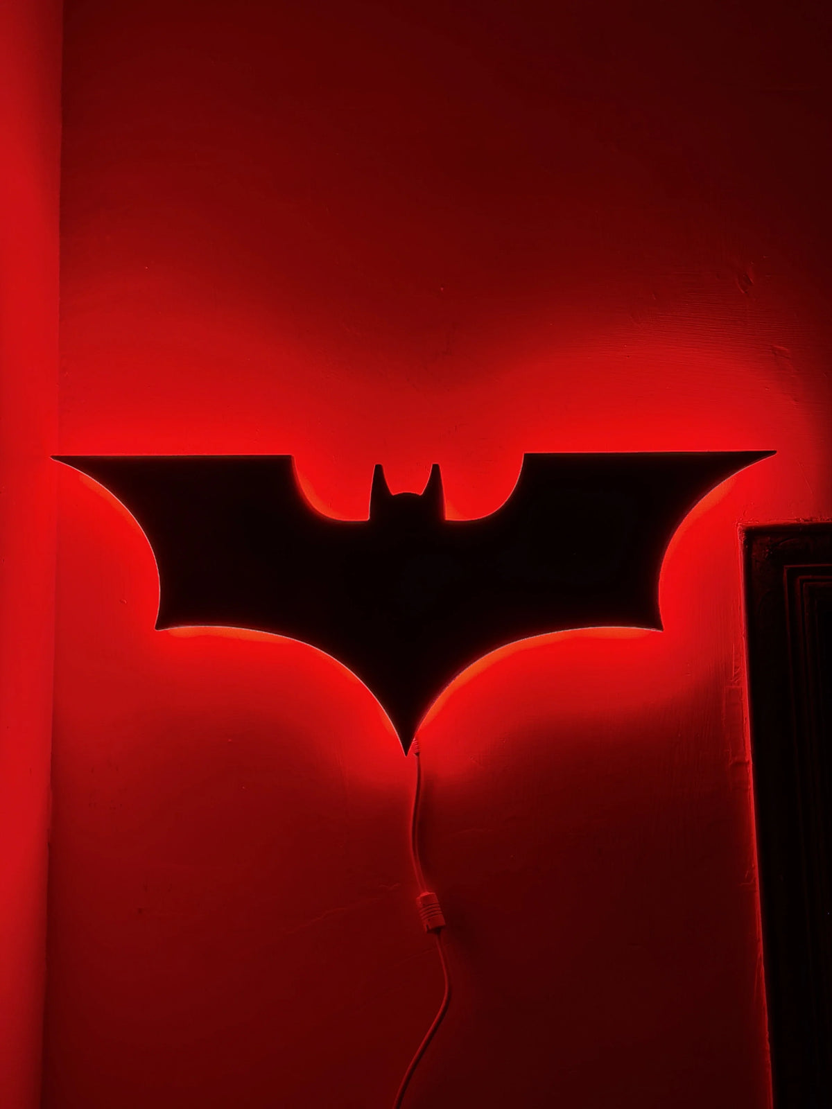 Black Batman Logo LED Light Up Wall Decoration