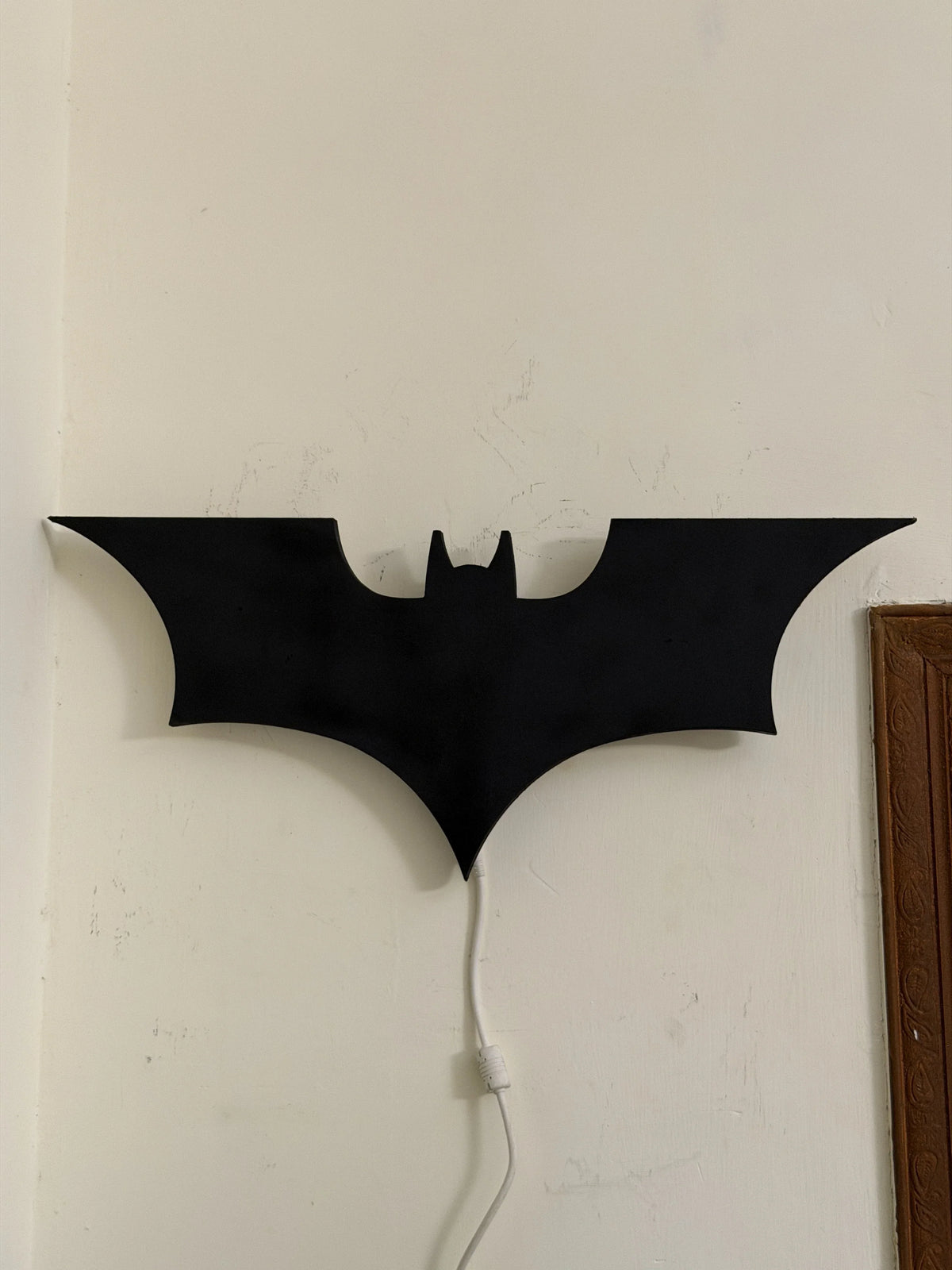 Black Batman Logo LED Light Up Wall Decoration