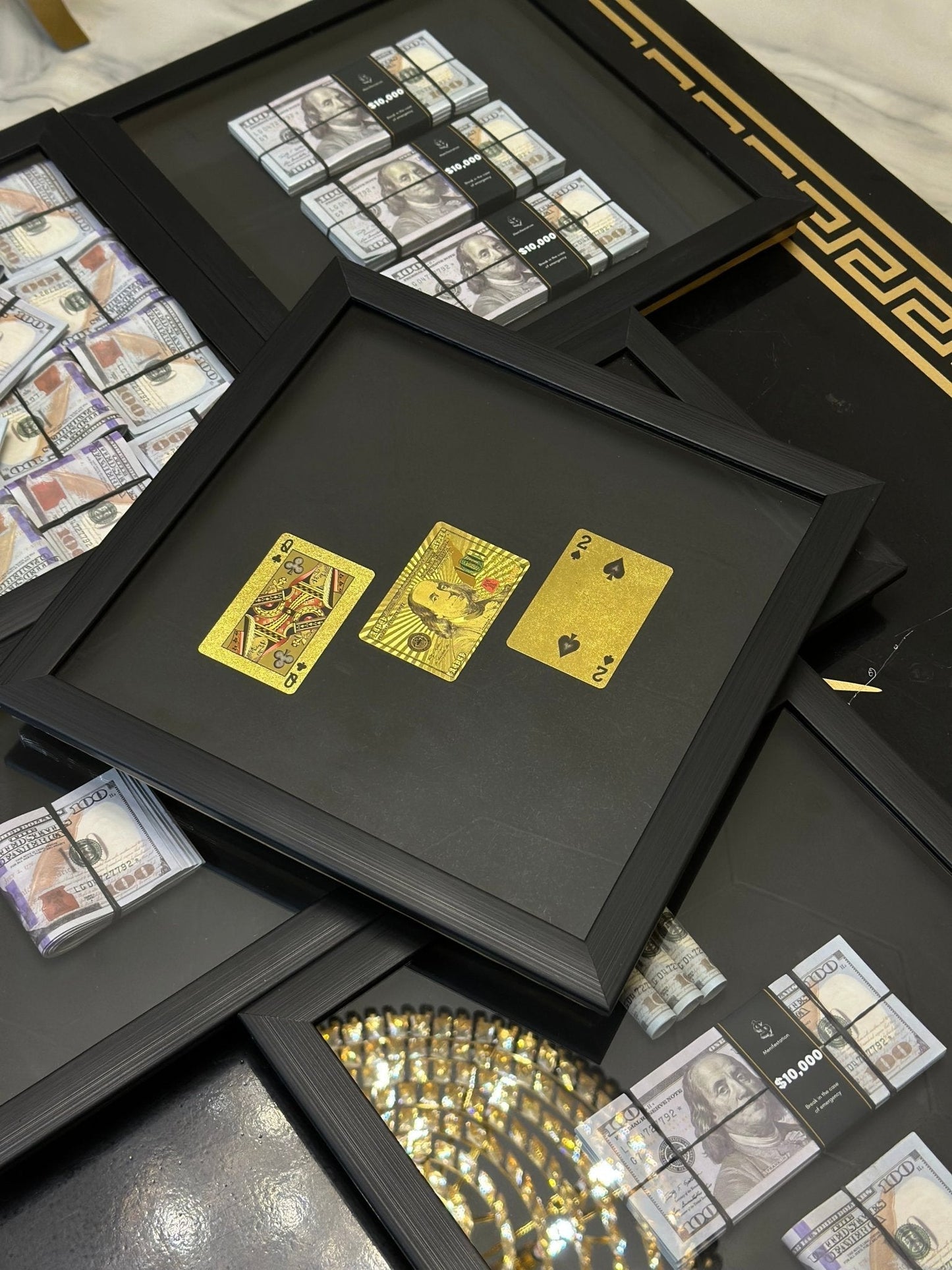 Gold Cards 3D Stacked Frame - USD (30 % OFF) - MINDSTONE