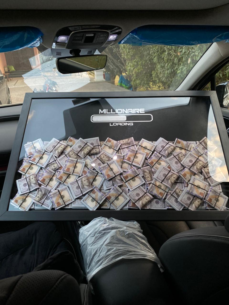 BILLIONAIRE Dollars Stacked 3D Frame [ 3ftx2ft ] - USD (20 % OFF) - MINDSTONE