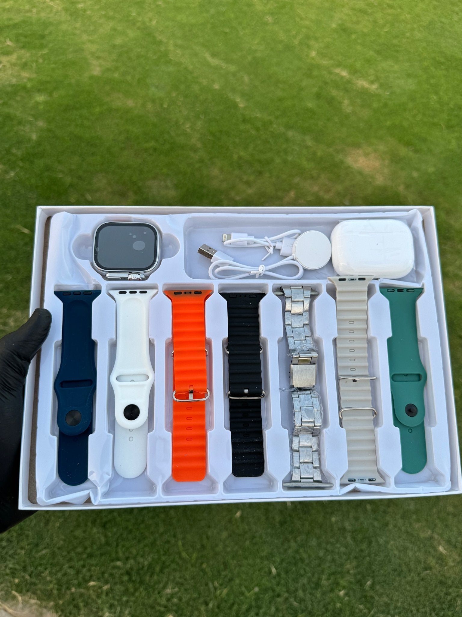 I20 Ultra Max Suit Smartwatch, 10 in 1 Set with AirPods 2, 2.3 - Inch Display - ELLORA TECH