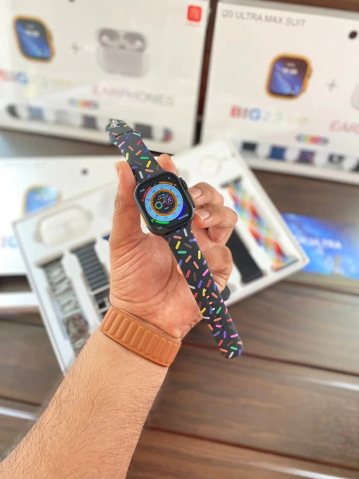 I20 Ultra Max Suit Smartwatch, 10 in 1 Set with AirPods 2, 2.3 - Inch Display - ELLORA TECH