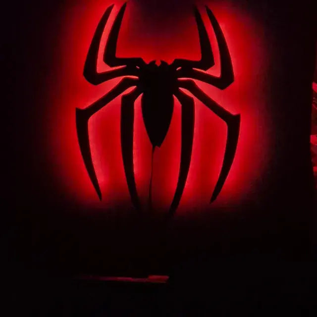 Black Spider Logo LED Light Up Wall Decoration