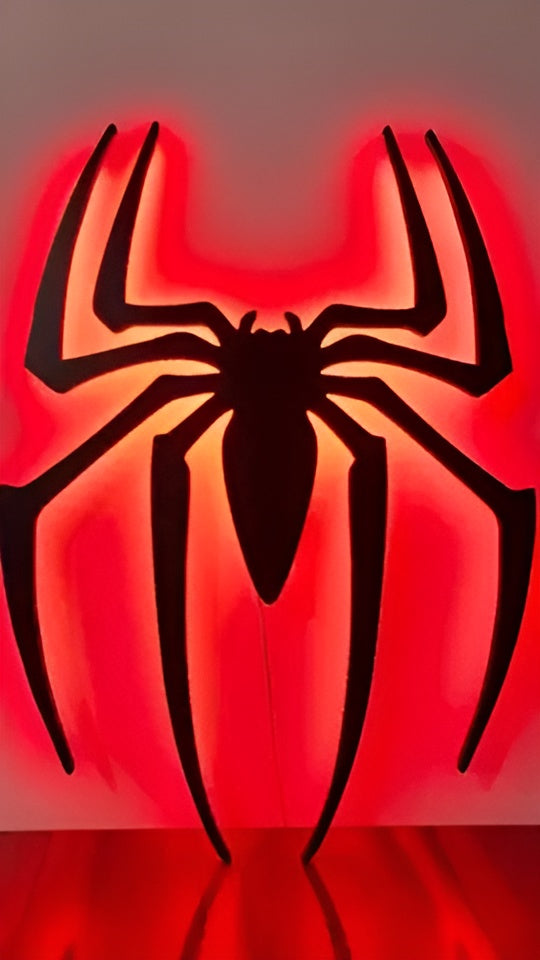 Black Spider Logo LED Light Up Wall Decoration
